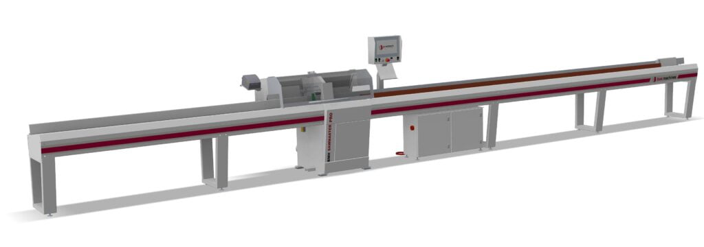 Schematische weergave van de Sawmaster pro afkortzaag.